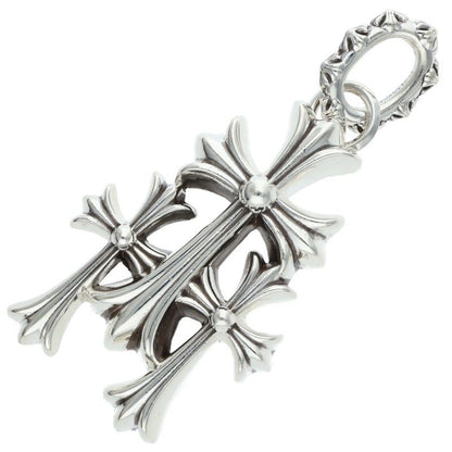 Chrome Hearts 925 Silver Triple CH Cross Large Pendant