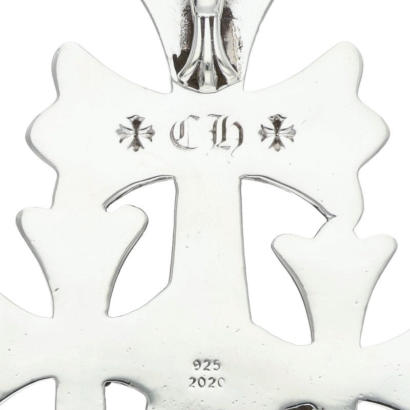 Chrome Hearts 925 Silver Triple CH Cross Large Pendant