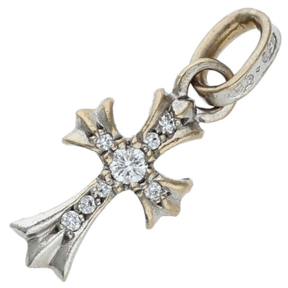 Chrome Hearts Baby Fat Cross Pave Diamond Charm 18K WG