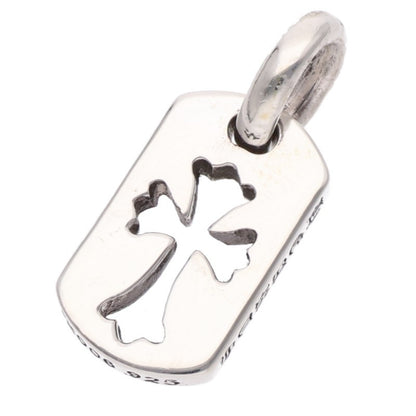 Chrome Hearts Tiny Cutout Cross Dog Tag Silver Charm