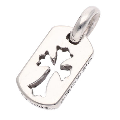 Chrome Hearts Tiny Cutout Cross Dog Tag Silver Charm