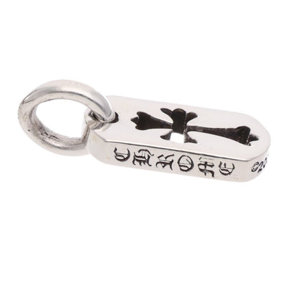 Chrome Hearts Tiny Cutout Cross Dog Tag Silver Charm