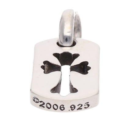 Chrome Hearts Tiny Cutout Cross Dog Tag Silver Charm