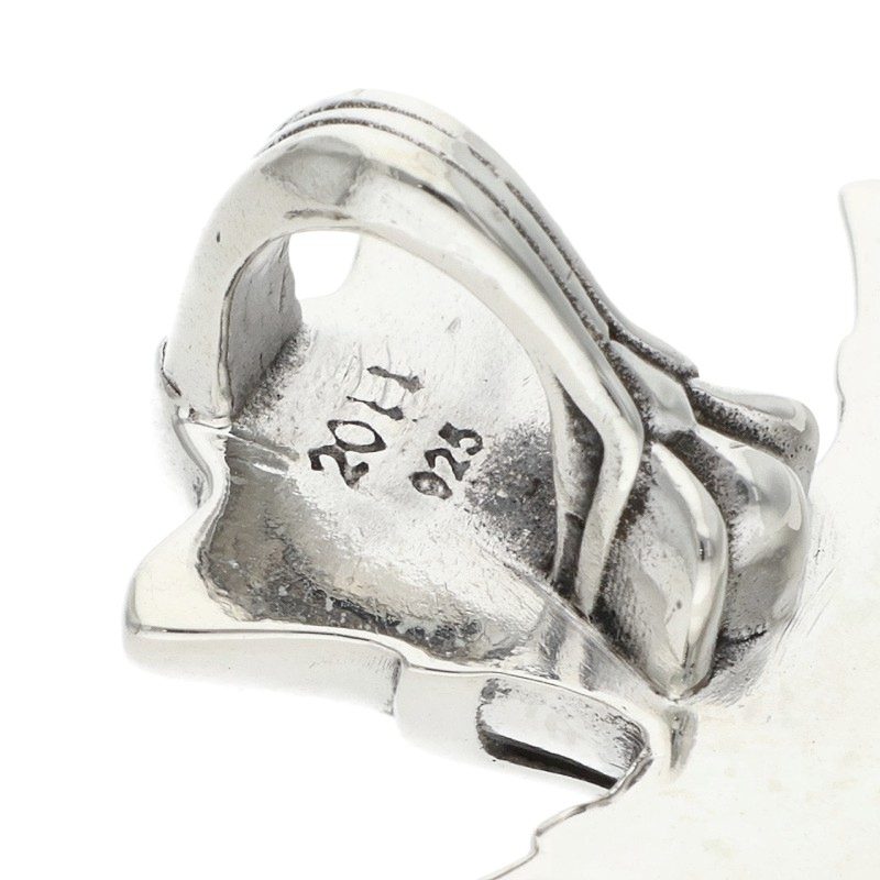 Chrome Hearts Small Double CH Cross Silver Pendant