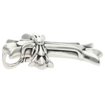 Chrome Hearts Small Double CH Cross Silver Pendant