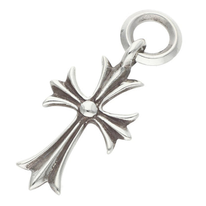 Chrome Hearts Tiny CH Cross Charm Silver Necklace