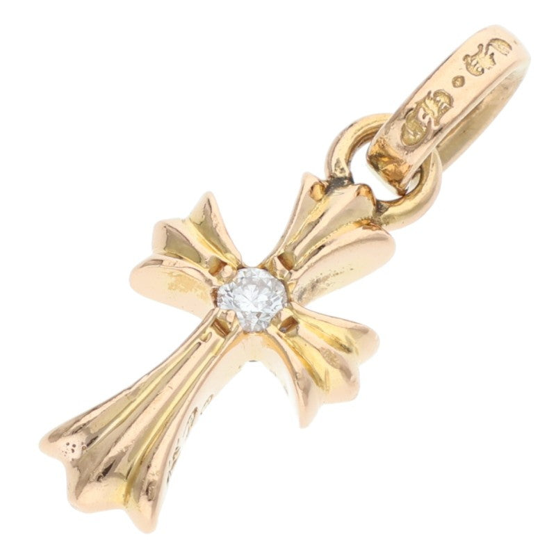 Chrome Hearts Babyfat 22K 1-Diamond Gold Necklace Charm