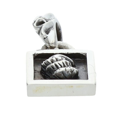 Chrome Hearts Framed Crow 925 Silver Necklace Charm