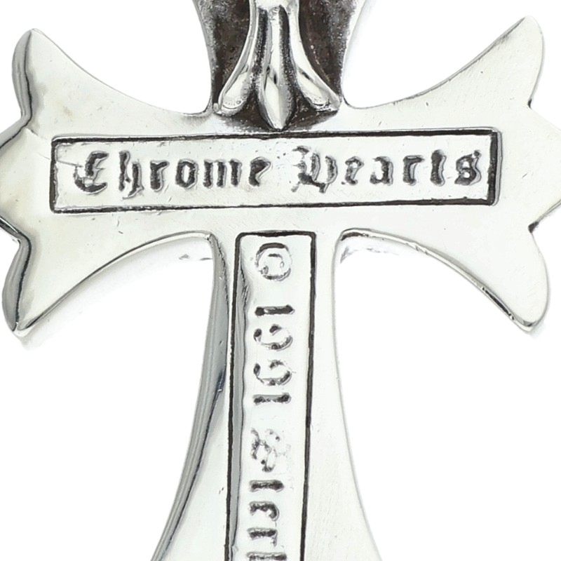 Chrome Hearts Small CH Cross W Bale Silver Pendant