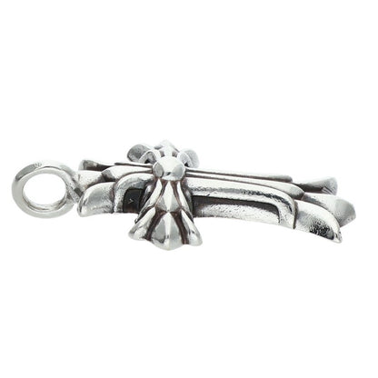 Chrome Hearts DBL CH CRS Silver Charm Necklace