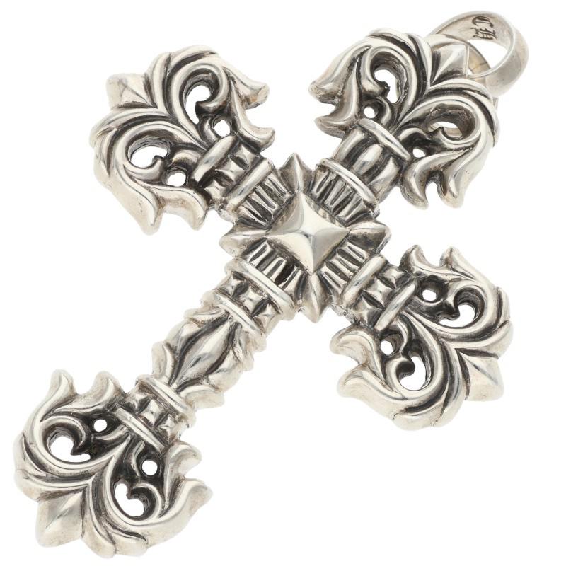 Chrome Hearts FILIG CROSS-SM W BALE Silver Pendant