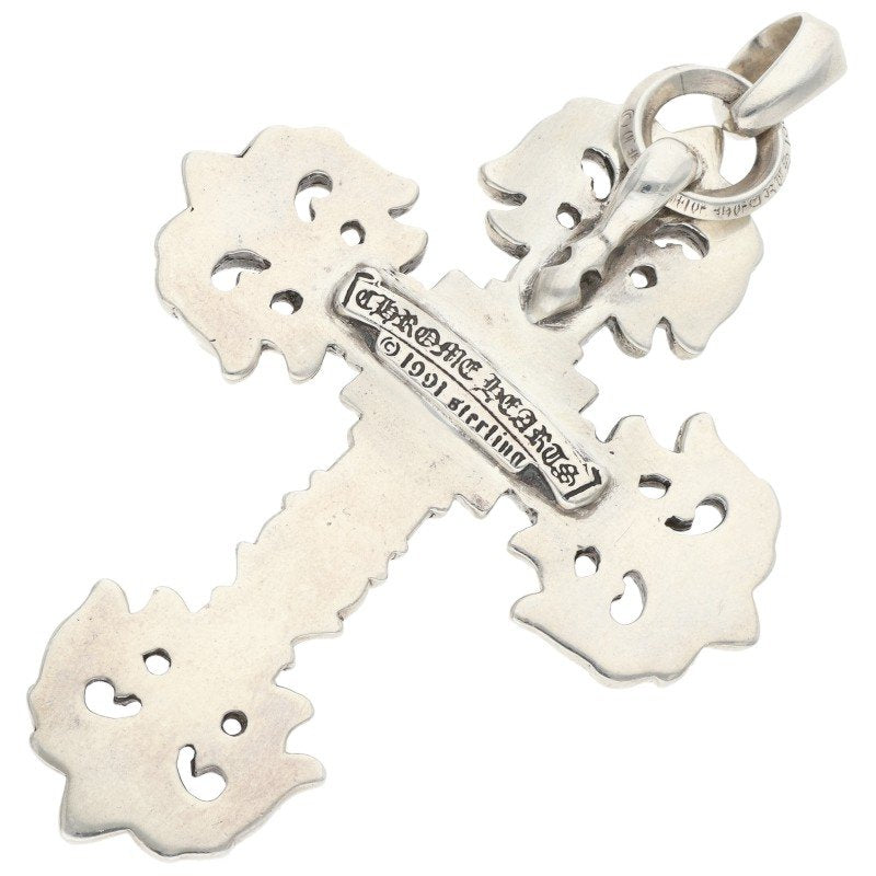 Chrome Hearts FILIG CROSS-SM W BALE Silver Pendant
