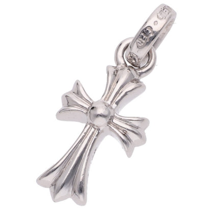 Chrome Hearts 18KWG Baby Fat Cross PAVE Emerald Pendant