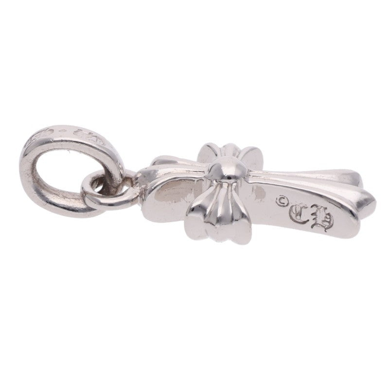 Chrome Hearts 18KWG Baby Fat Cross PAVE Emerald Pendant