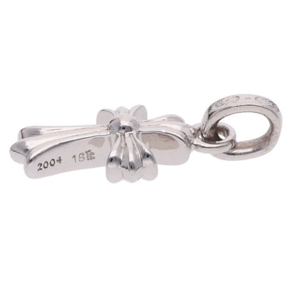 Chrome Hearts 18KWG Baby Fat Cross PAVE Emerald Pendant