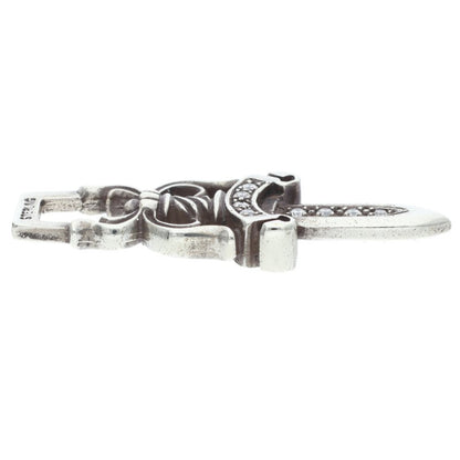Chrome Hearts Pave Diamond Dagger Pendant Silver