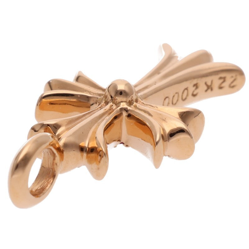 Chrome Hearts 22K Tiny Fat Cross PAVE Ruby Necklace
