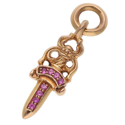 Chrome Hearts 22K #5 Dagger Pave Pink Sapphire Charm