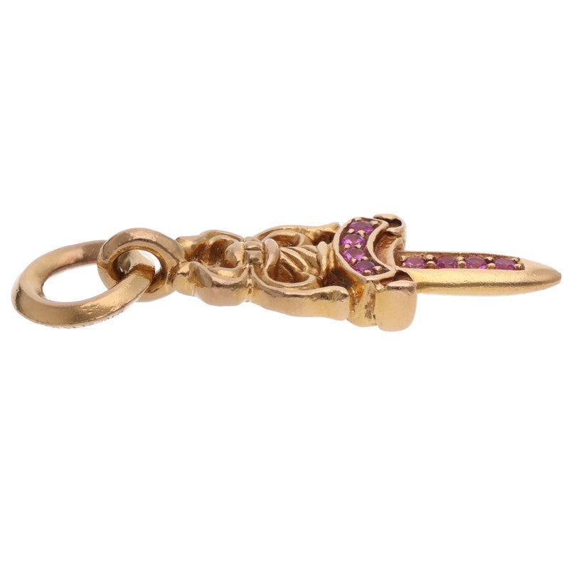 Chrome Hearts 22K #5 Dagger Pave Pink Sapphire Charm
