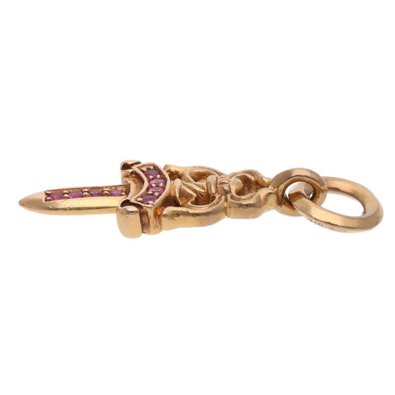 Chrome Hearts 22K #5 Dagger Pave Pink Sapphire Charm