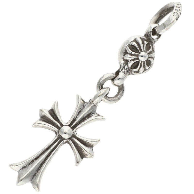 Chrome Hearts 1 Ball Tiny CH Cross Charm Necklace Silver