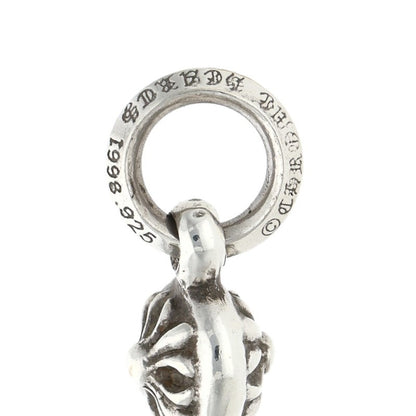 Chrome Hearts 1 Ball Tiny CH Cross Charm Necklace Silver