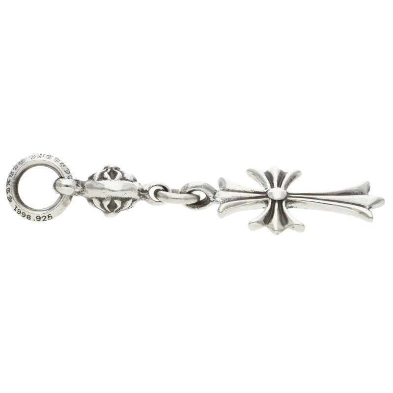 Chrome Hearts 1 Ball Tiny CH Cross Charm Necklace Silver