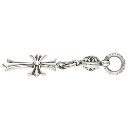 Chrome Hearts 1 Ball Tiny CH Cross Charm Necklace Silver