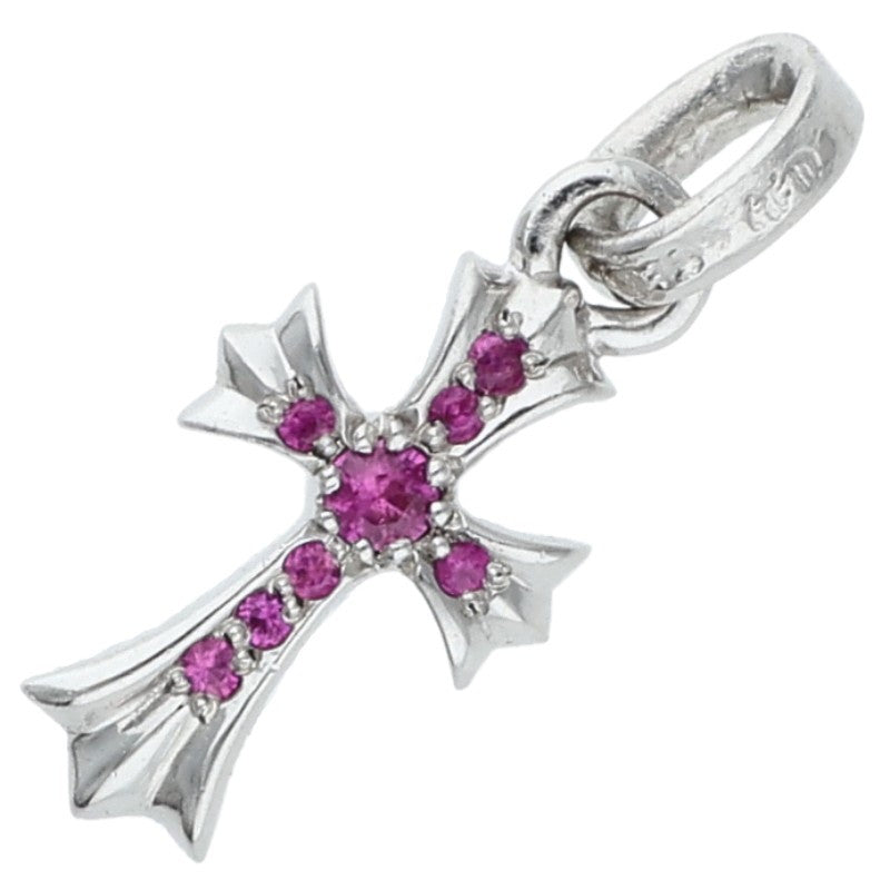 Chrome Hearts 18K WG Babyfat Pave Pink Sapphire Necklace