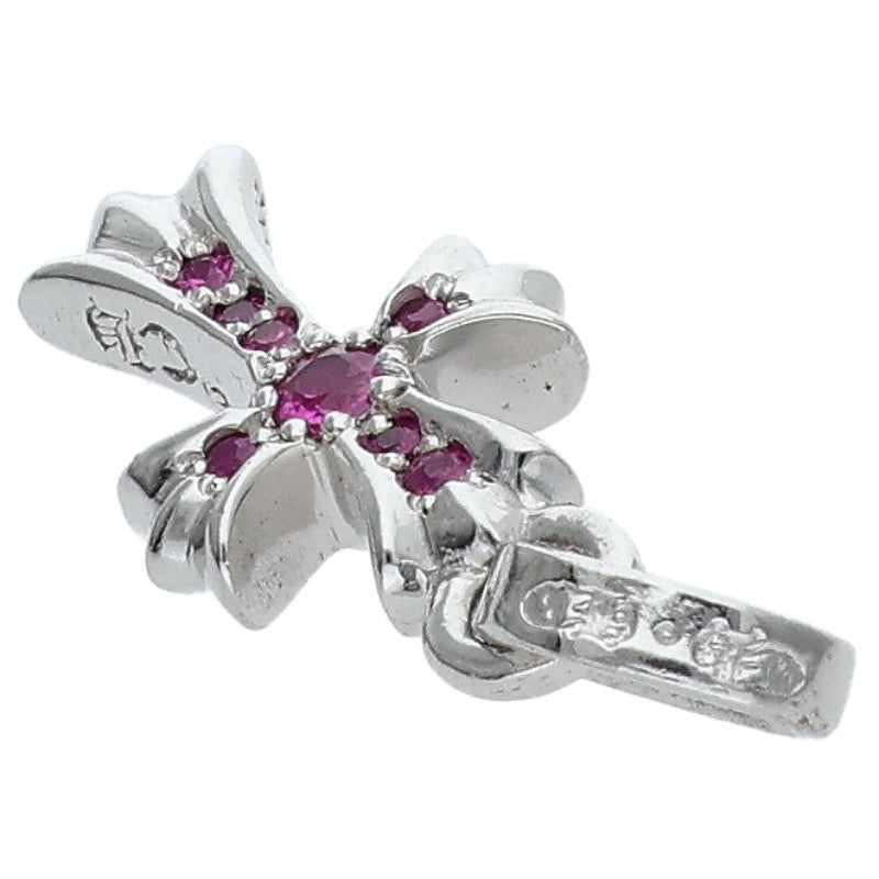 Chrome Hearts 18K WG Babyfat Pave Pink Sapphire Necklace