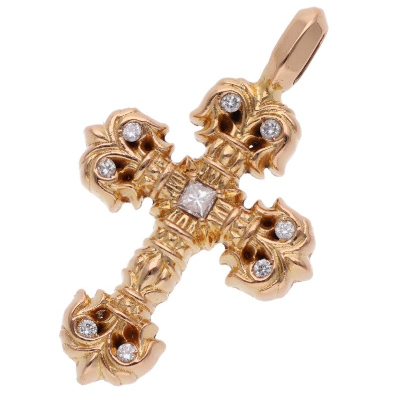 Chrome Hearts 22K Tiny Filigree PAVE Diamond Charm