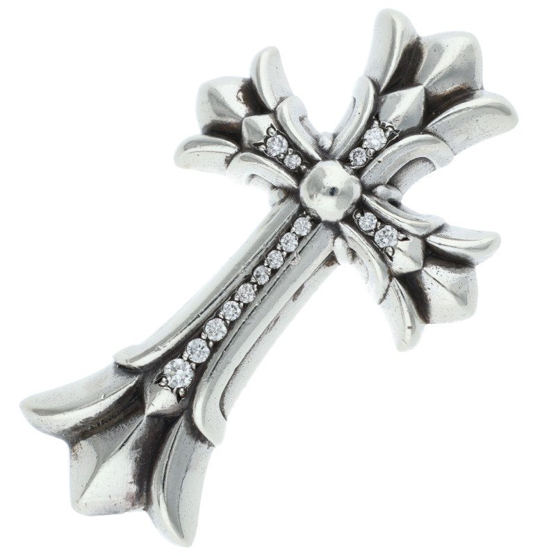 Chrome Hearts Small DBL CH Cross Pave Diamond Pendant