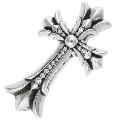 Chrome Hearts Small DBL CH Cross Pave Diamond Pendant