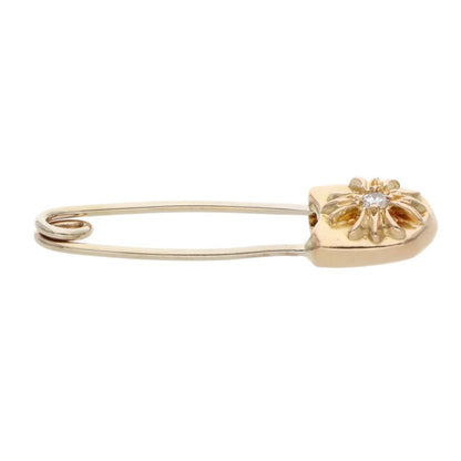 Chrome Hearts 22K Small Safety Pin 1-Diamond Charm