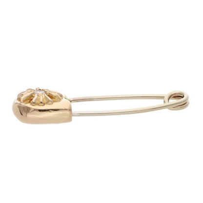Chrome Hearts 22K Small Safety Pin 1-Diamond Charm