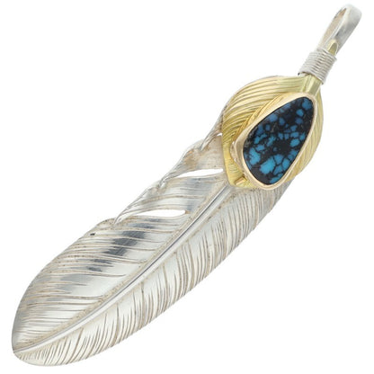 Taro Washimi K18 Feather Turquoise Necklace Multi Size L