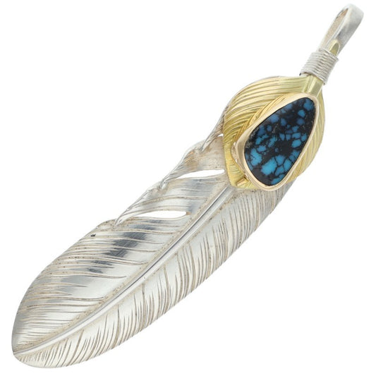 Taro Washimi K18 Feather Turquoise Necklace Multi Size L