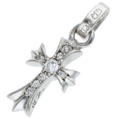 Chrome Hearts Baby Fat Cross Pave Diamond Charm 18K WG Multi
