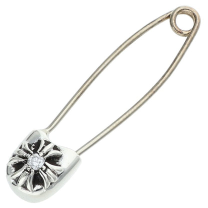 Chrome Hearts Silver 1 Diamond Safety Pin Pendant