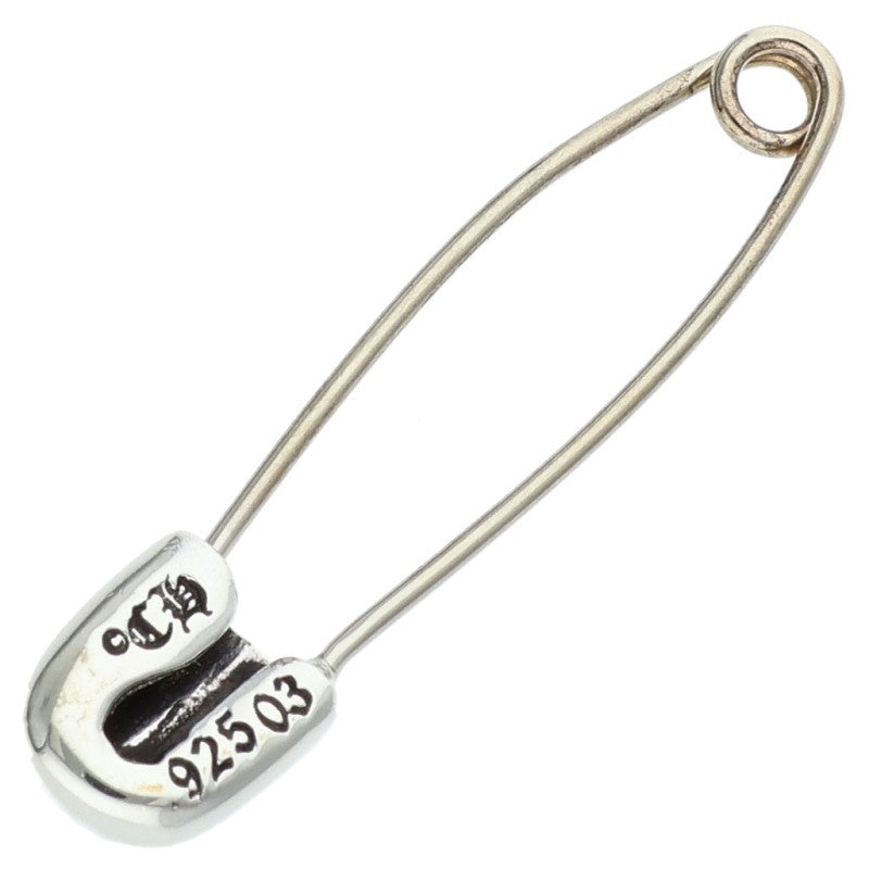 Chrome Hearts Silver 1 Diamond Safety Pin Pendant