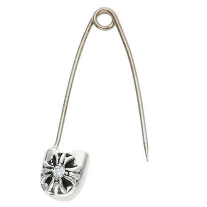 Chrome Hearts Silver 1 Diamond Safety Pin Pendant