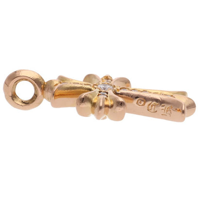 Chrome Hearts 22K Tiny Fat Cross Pave Diamond Necklace