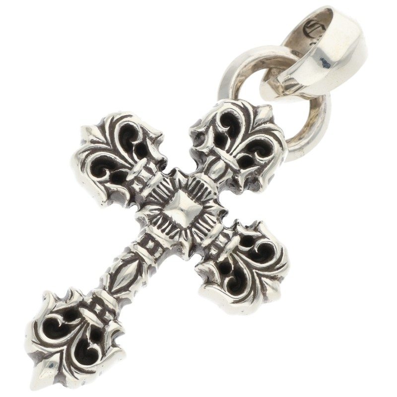Chrome Hearts FILIG CROSS-XSM W BALE Silver Necklace Top