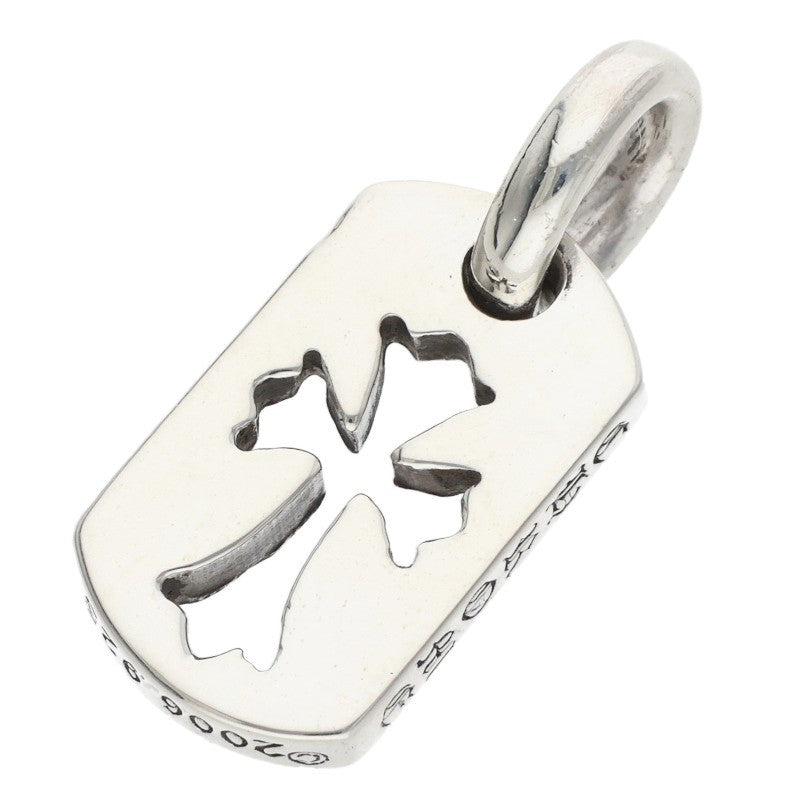 Chrome Hearts Tiny Cutout Cross Dog Tag Silver Charm