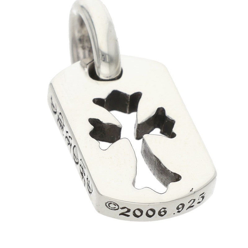 Chrome Hearts Tiny Cutout Cross Dog Tag Silver Charm