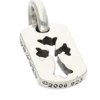 Chrome Hearts Tiny Cutout Cross Dog Tag Silver Charm