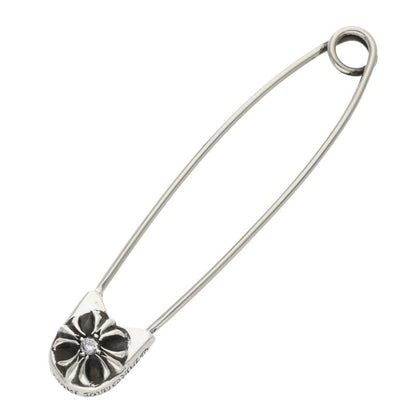 Chrome Hearts SAFETYPIN LG 1DIA Silver Pendant Silver/Clear