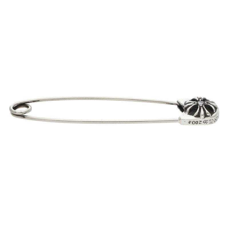 Chrome Hearts SAFETYPIN LG 1DIA Silver Pendant Silver/Clear