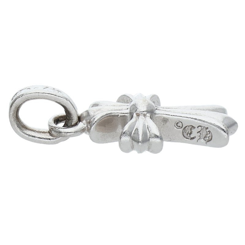 Chrome Hearts 18KWG Baby Fat Cross PAVE Emerald Pendant