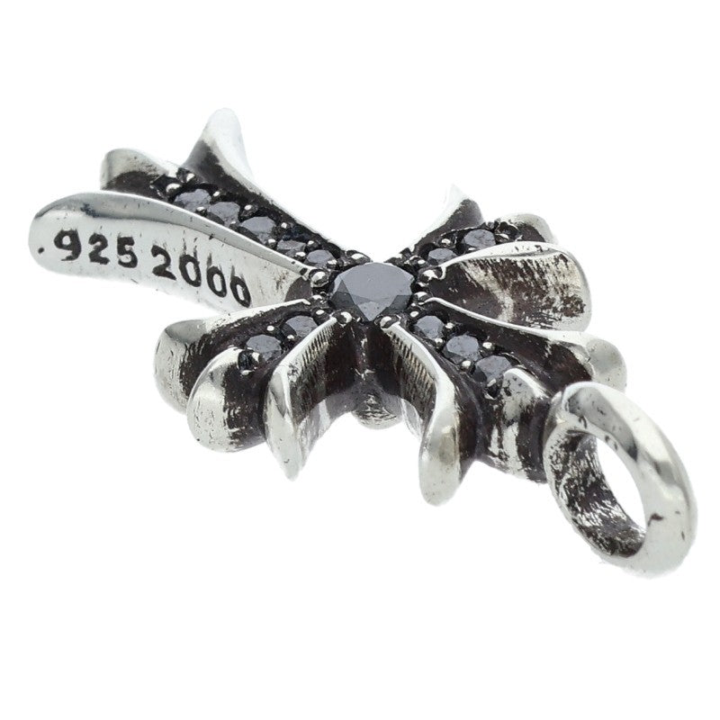 Chrome Hearts Tiny Fat Cross PAVE Black Diamond Necklace